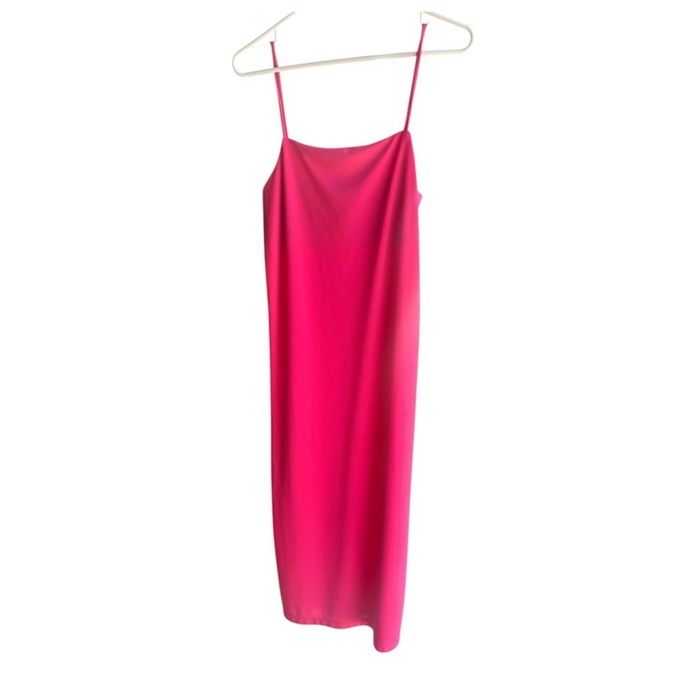 H&M Bright Pink Sleeveless Strappy Midi Formal Casual Dress with Slit Small